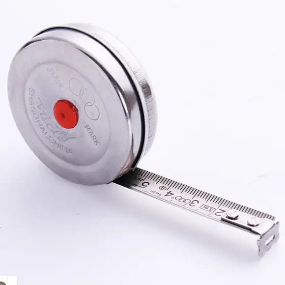 Três círculos de aço inoxidável escudo fita métrica Mini pequena fita métrica portátil Gang 1m 2m 3m 5m métrica lado úni