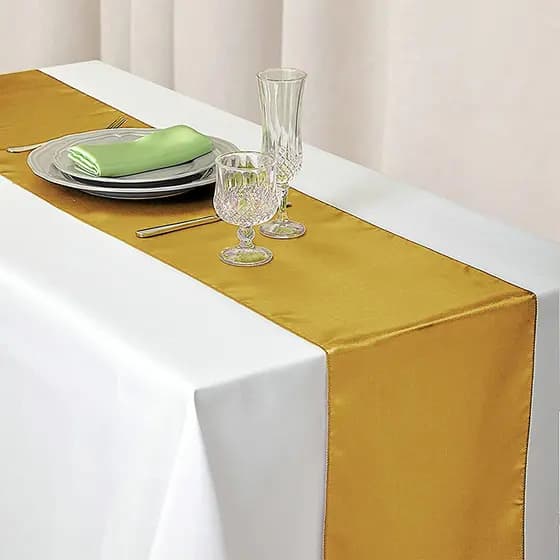 2024 novo estilo corredor de mesa de cetim costura de alta densidade decoração de casamento toalha de mesa de cor Real c