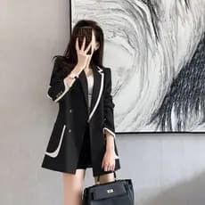 Profissional solto primavera outono novo estilo High-End terno estação europeia Commuter mais magro olhar jaqueta femini