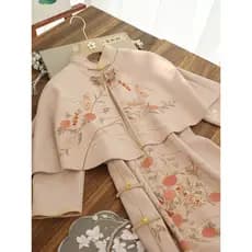 Melhorado camurça Cheongsam manga comprida Retro outono novo estilo com xale diário Wearable jovem vestido estilo republ