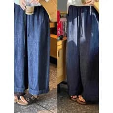 Estilo preguiçoso Jeans de perna larga feminino primavera novo estilo gordura mm tamanho grande mais magro olhar solto e
