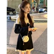 Pequeno estilo perfumado rico casa filha High-End terno vestido crianças 2026 novo estilo início do outono estilo corean