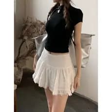 Estilo balé saia de renda branca feminina verão bolo saia curta a linha saia pequena saia fofa xs