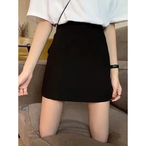 145 pequena saia de verão feminina 150cm tamanho pequeno saia de cintura alta a linha saia curta Hip-Pack terno saia XXS