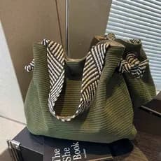 Sacola novo estilo verão bolsa feminina Commuter bolsa de lona um ombro axilas grande capacidade saco de flanela bagagem
