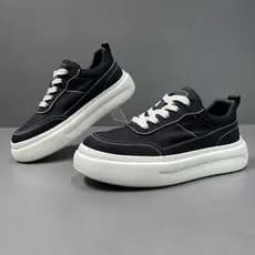 Tênis de sola grossa masculino primavera verão pano respirável Casual na moda sapatos estilo Hong Kong simples juventude