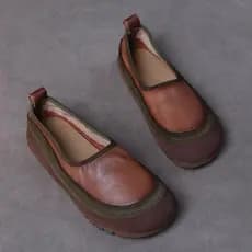 Primeira camada de couro feito à mão com sola macia combinando com sapatos únicos quatro estações novo estilo Mori Pedal