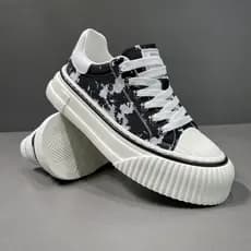 Estação europeia sapatos verão novo estilo Floral pano sapatos casuais sapatos de biscoito juventude tênis casca plana T