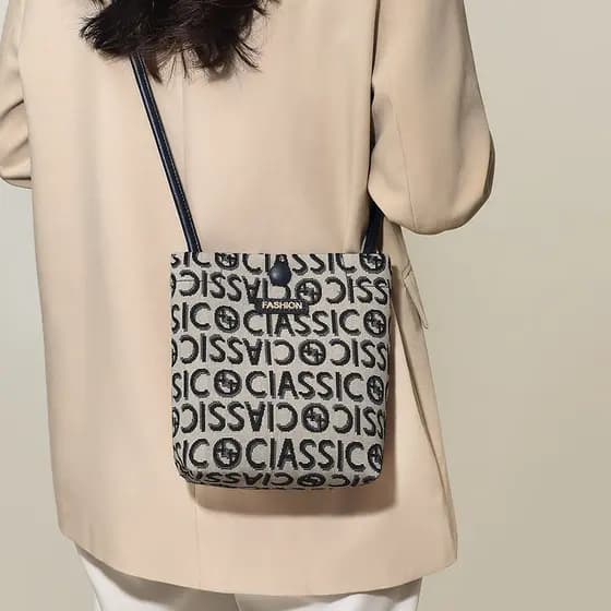 Bolsa balde feminina novo estilo de lona bolsa mensageiro Casual verão bolsa do telefone móvel bolsa de ombro bagagem