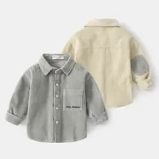 Meninos camisa de manga comprida primavera inverno estilo ocidental 2026 novo estilo primavera veludo infantil topo prim