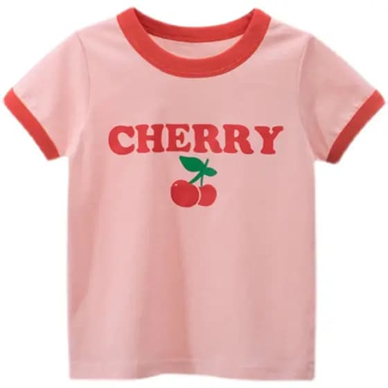 Versão coreana roupas infantis 2026 verão novo estilo meninas camiseta de manga curta crianças puro algodão confortável