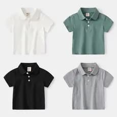 Crianças camisa Polo de cor sólida 2026 verão novo estilo versão coreana menino Casual algodão lapela manga curta camise