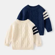 Crianças camisola de malha primavera inverno roupas 2026 Casual meninos cor sólida engrossado camisola bebê pulôver de m