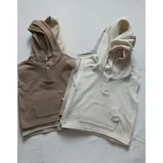 Claro fino estilo japonês te bebê colete com capuz meninos meninas puro algodão com capuz fino colete primavera outono e