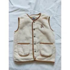 Estilo japonês colete de pelúcia crianças outono inverno estilo colete bonito pelúcia sem mangas topo 90-140 tamanho