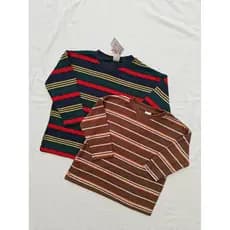 Estilo japonês meninos meninas listrado manga comprida camiseta novo estilo crianças estilo ocidental 80-150 tamanho peq