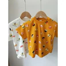 Meninos meninas camisetas crianças japonês puro algodão de manga curta em torno do pescoço meninos camisetas pequeno méd