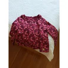Top de manga comprida Floral francês para meninas e bebês