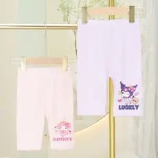 2025 verão novo estilo meninas puro algodão calças cortadas meninas simples Leggings meninas bebê All-Match moda Shorts