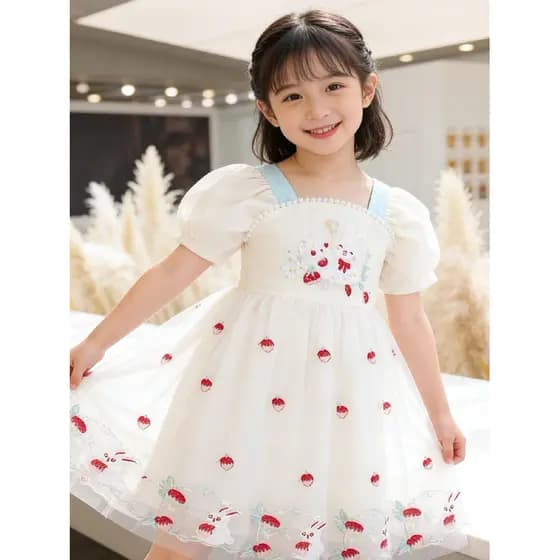 Vestido de princesa doce menina gaze vestido novo estilo chinês bebê menina moda crianças 2026 primavera verão novo esti