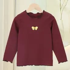 2025 outono novo estilo puro algodão meninas camisa de fundo bebê menina versão coreana topo fino-ajuste roupas infantis