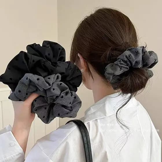 2026 novo estilo moda bolinhas arco amor corda de cabelo Retro doce Scrunchy anel de cabelo bola cabeça elegante flor