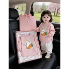 Bebê comendo babador infantil de manga comprida antidesgaste roupas de proteção primavera verão macacão anti-sujo à prov