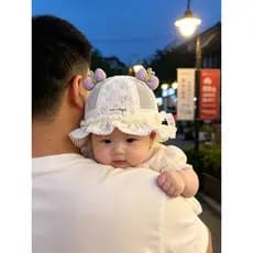 Chapéu de bebê guarda-sol pequeno mês idade verão renda fina princesa balde chapéu bebê ajustável protetor solar respirá