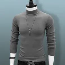 Camisola masculina meia gola alta outono inverno camisa de fundo grosso versão coreana na moda camisola de malha Swe