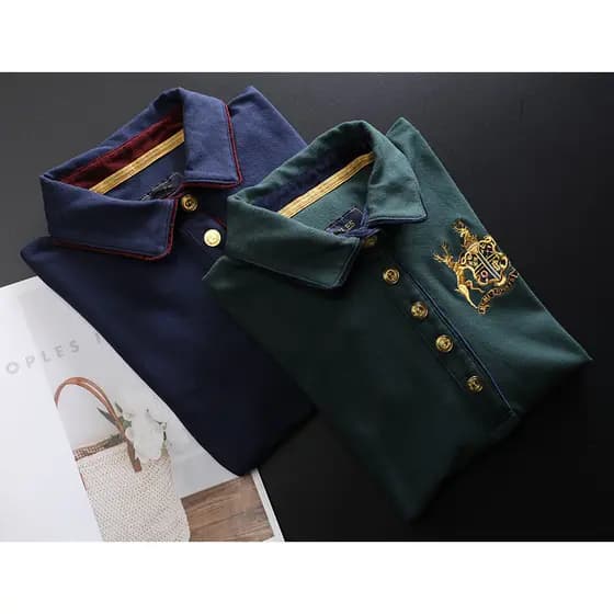 Exportado para o reino unido polo corte etiqueta malha estiramento esportes camisa polo gola polo manga longa camiseta t