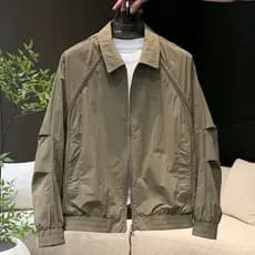 2025 outono moda High-End lapela jaqueta masculina na moda solta All-Match simples cor sólida Casual roupas superiores