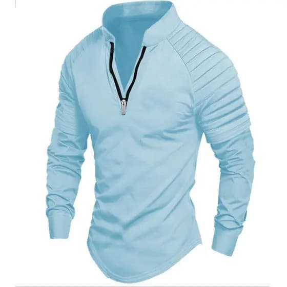 2025 primavera outono novo estilo camisa polo com zíper manga longa camisa polo esportiva masculina europa américa taman