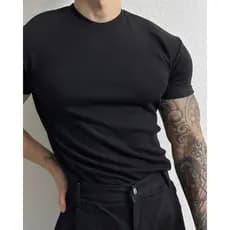 Europeu americano cara resistente gelo seda rosqueado camiseta muscular masculino fino ajuste alta elasticidade de manga
