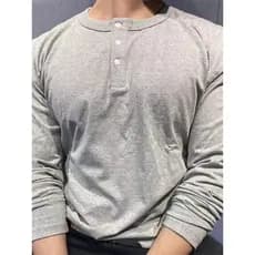 Europeu americano cara resistente puro algodão Henry colarinho camiseta ootd músculo masculino fino-ajuste de manga comp