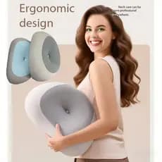 Travesseiro Oval de espuma viscoelástica para pescoço único, recuperação lenta, coluna cervical, sono profundo, travesse