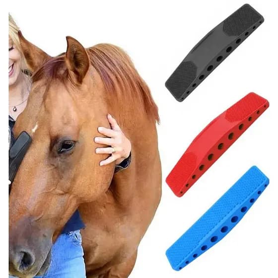 Suprimentos equestres escova de cavalo banho massagem escova cavalo cão beleza escova banho massagem escova 6 em 1 remoç