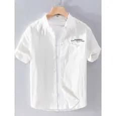 Verão camisas de manga curta fresco estilo Hong Kong jovens camisas casuais estilo japonês na moda meia manga exterior u