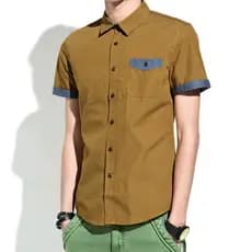 Contador genuíno moda Casual confortável All-Match puro algodão bolinhas cor combinando camisa de manga curta 35