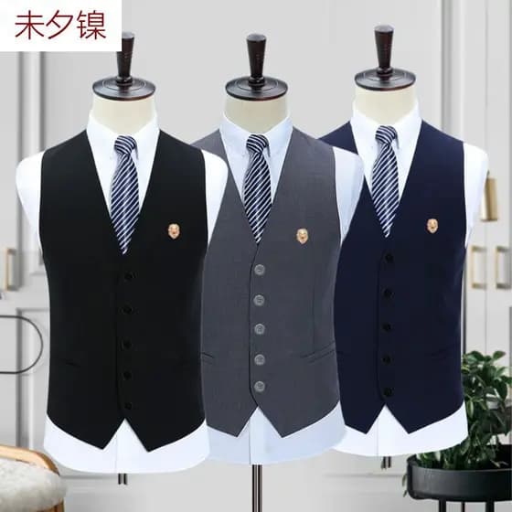 Primavera outono versão coreana na moda fino-ajuste terno colete masculino terno britânico colete Casual profissional co