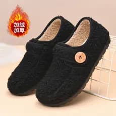 Inverno velho pequim sapatos de algodão feminino velo-velo sapatos de pele quente engrossado Anti-deslizamento ervilhas