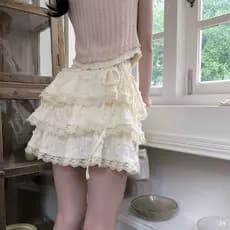 2025 novo estilo saia de renda de venda quente primavera verão outono bolo saia novo estilo chinês protetor solar elegan