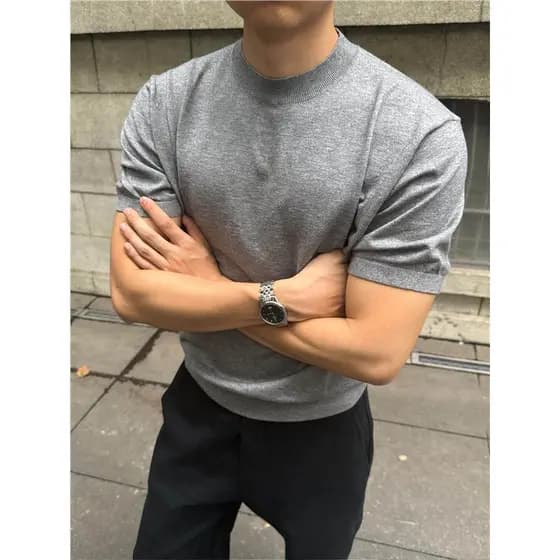 Estilo americano estilo dinheiro antigo Retro manga curta camiseta masculina verão estilo fino respirável solto frente o