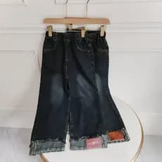 Bedoha outono estilo meninas Jeans médio grande crianças Bowknot versão coreana estiramento Denim calças tornozelo-