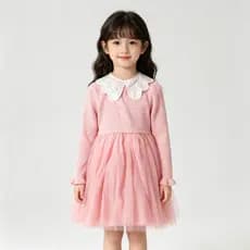 Bedoha meninas vestido primavera outono vestido de princesa bebê menina manga comprida saia de malha crianças saia elega
