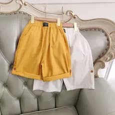Bedoha crianças shorts de verão cor sólida macacão shorts meninos meninas calças de cinco pontos calças de três pontos c