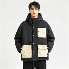Bedoha Jaqueta acolchoada masculina outono inverno Casual solta cor combinando macacão jaqueta casal casaco quente acolc