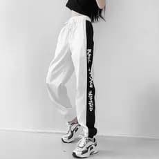 Bedoha calças casuais femininas primavera outono calças soltas calças esportivas brancas Leggings femininas calças compr