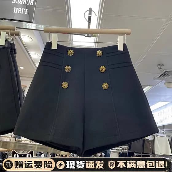 Shorts curtos femininos roupa externa 2023 outono inverno novo estilo de lã versão coreana cintura alta mais magro olhar