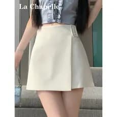 Lasherbell versão coreana temperamento terno saia feminina verão estilo minimalista assimétrico pequena cintura alta sai