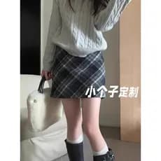 Saia xadrez de lã retrô feminina inverno pequena saia curta xadrez saia quadril com botas saia xs